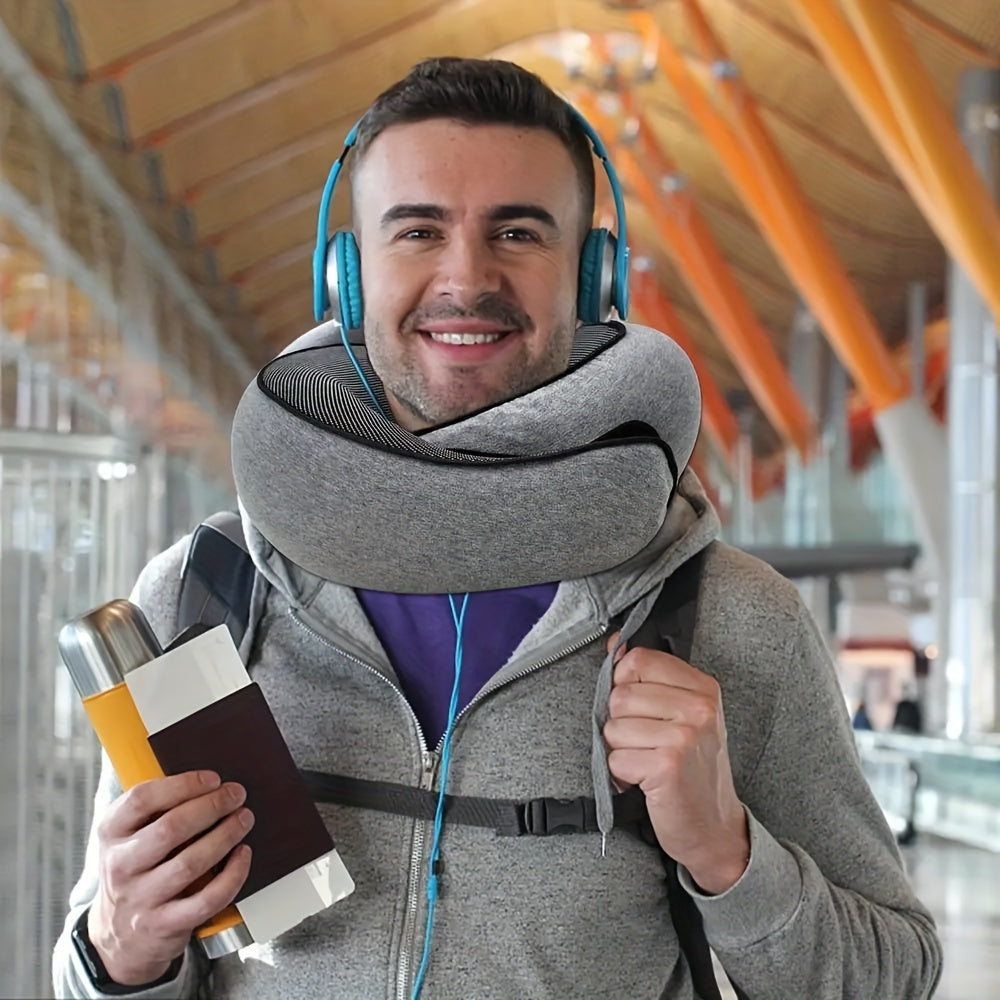 Ergonomic Memory Foam Pillow With Carry Bag