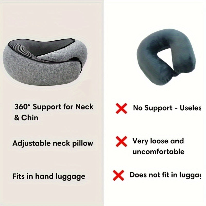 Ergonomic Memory Foam Pillow With Carry Bag