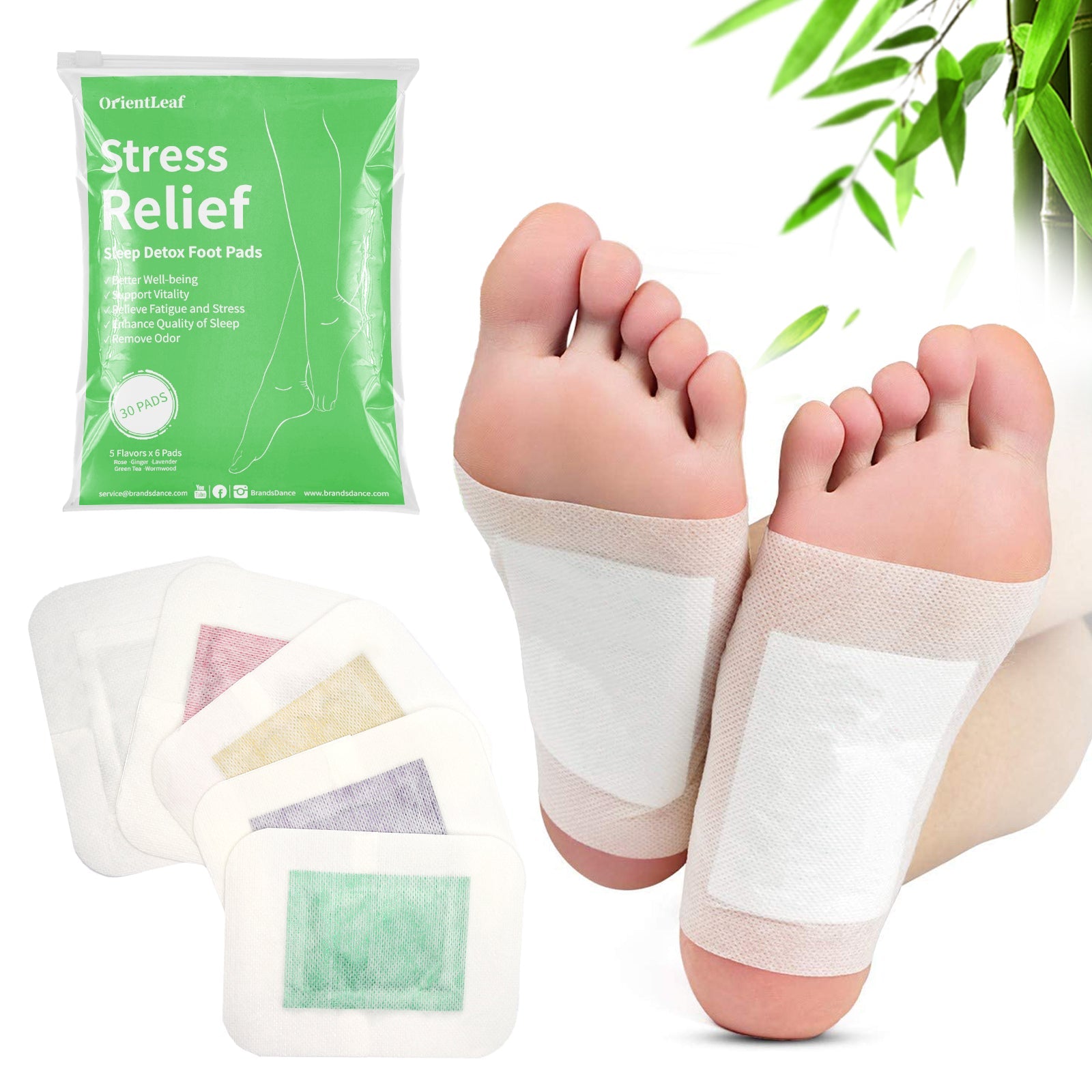 30pcs Natural Herbal Foot Pads