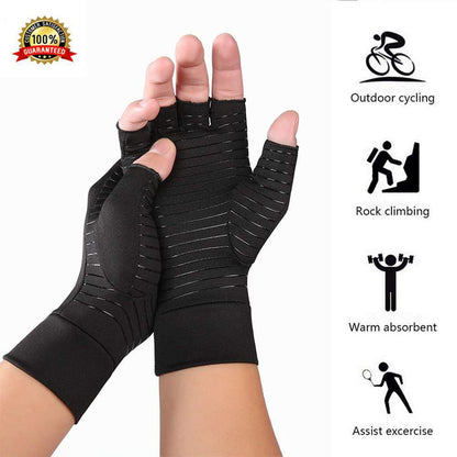 Compression Arthritis Glove Unisex Joint Pain Relief Half Finger Brace