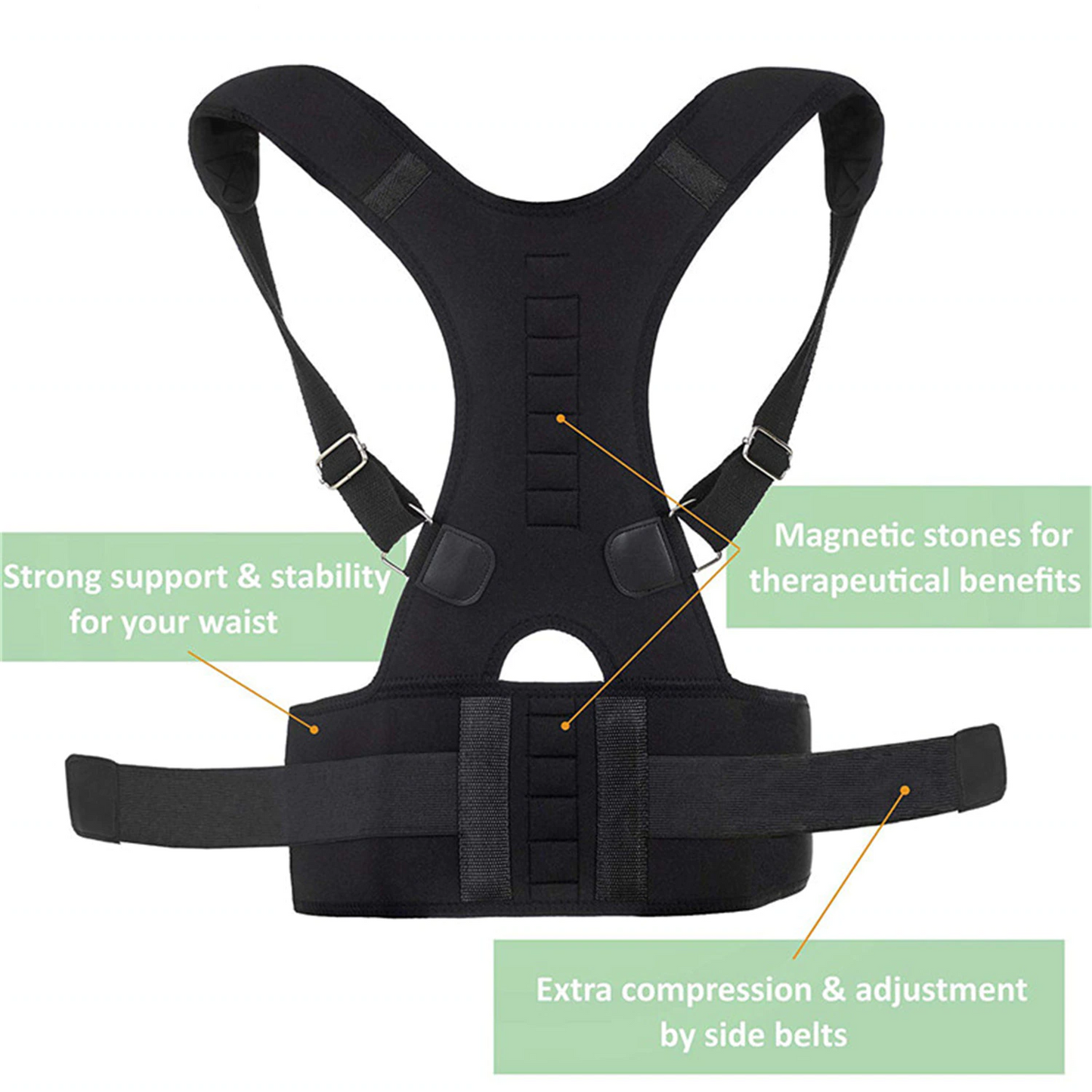 Posture Corrector Support Magnetic Back Shoulder Brace Belt Band For