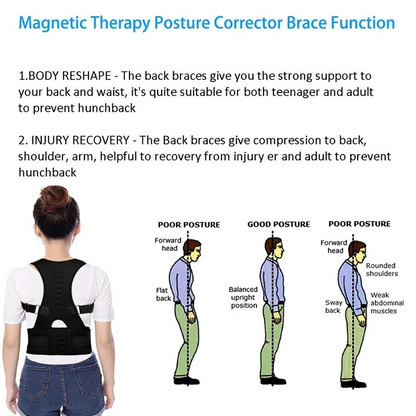 Posture Corrector Support Magnetic Back Shoulder Brace Belt Band For