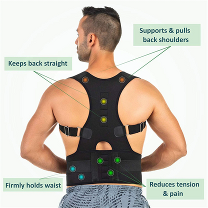 Posture Corrector Support Magnetic Back Shoulder Brace Belt Band For