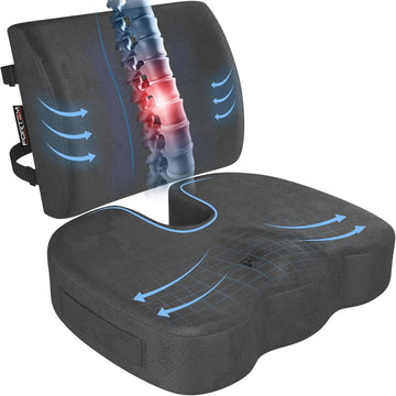 Memory Foam Lumbar Support Seat Cushion For Office Chair