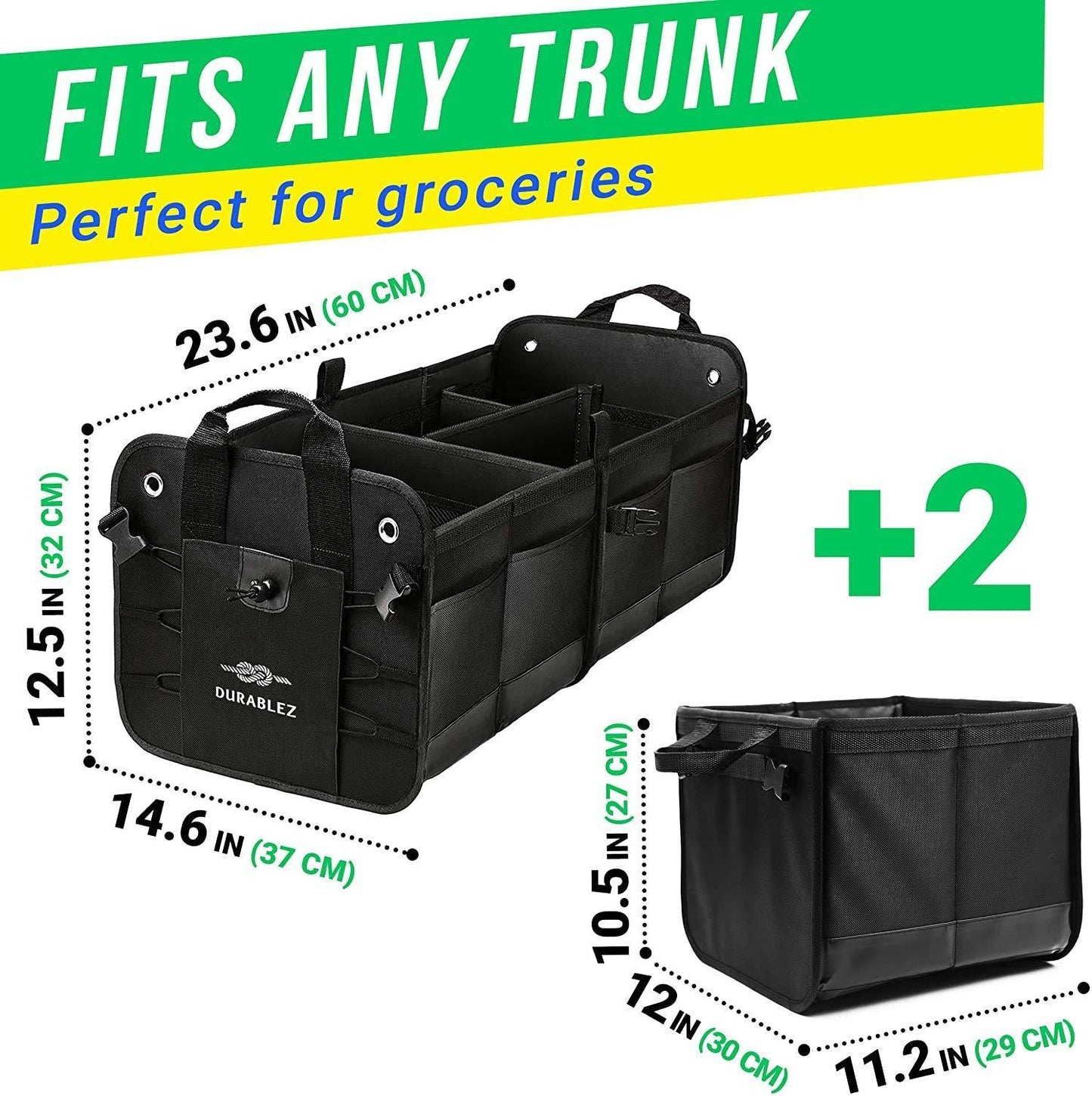 4 Compartment Separable Collapsible Car Trunk Storage Organizer for