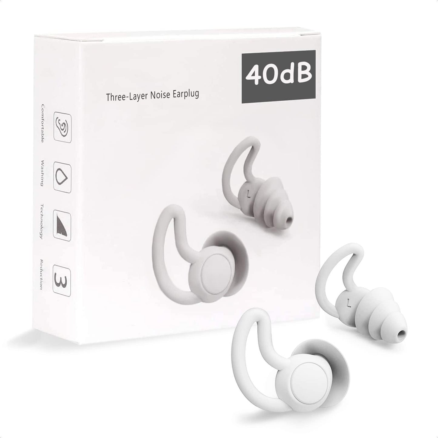 Reusable Safe Silicone Earplugs Noise Cancelling Ear Plugs for